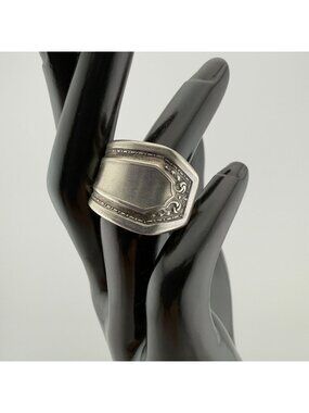 Vintage Spoon Ring Silver Tone Size 8 Upcycled Retro